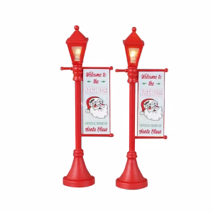 NORTH POLE LAMPPOST,  SET OF 2, B/O (4,5V)